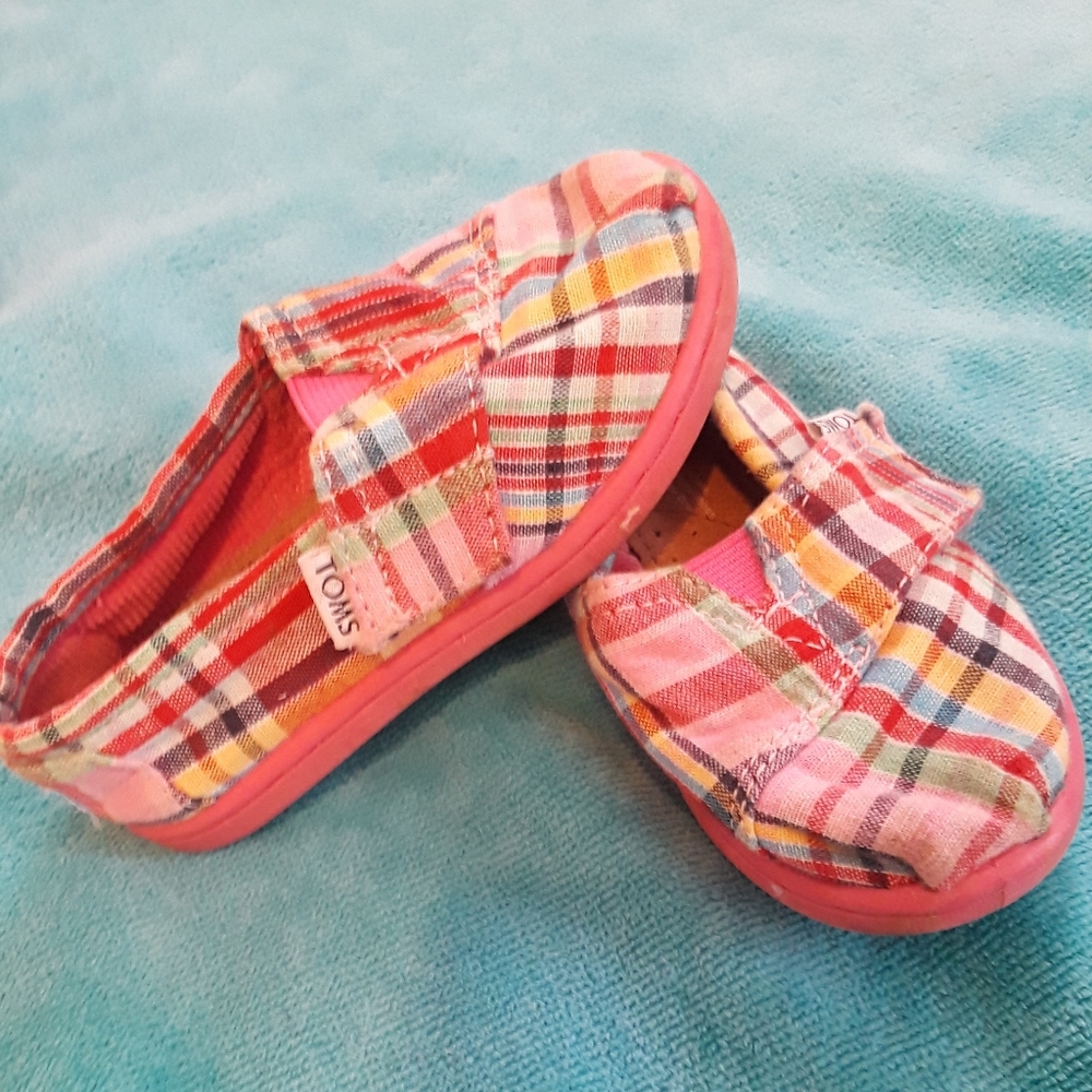 Tom's Alpargata Madras Plaid sz 6